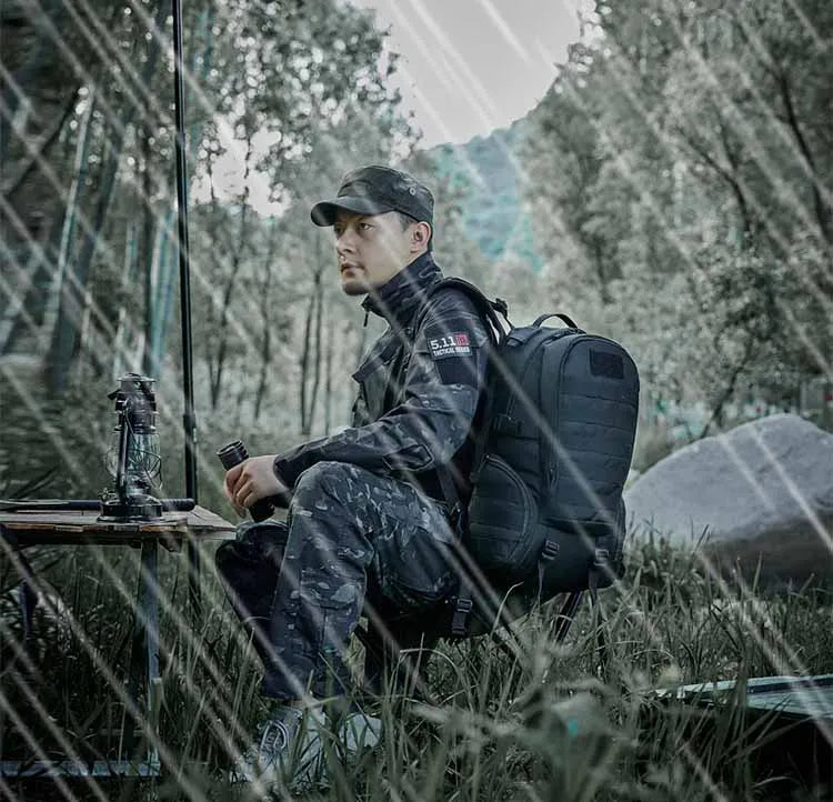 Large Bag Camouflage Backpack Men Outdoor Hiking Tactical Mountaineering Camping Bag Multi-functional Sports Travel Backpack