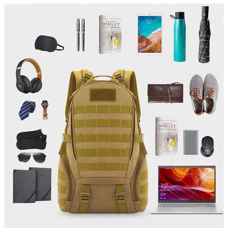 Large Bag Camouflage Backpack Men Outdoor Hiking Tactical Mountaineering Camping Bag Multi-functional Sports Travel Backpack
