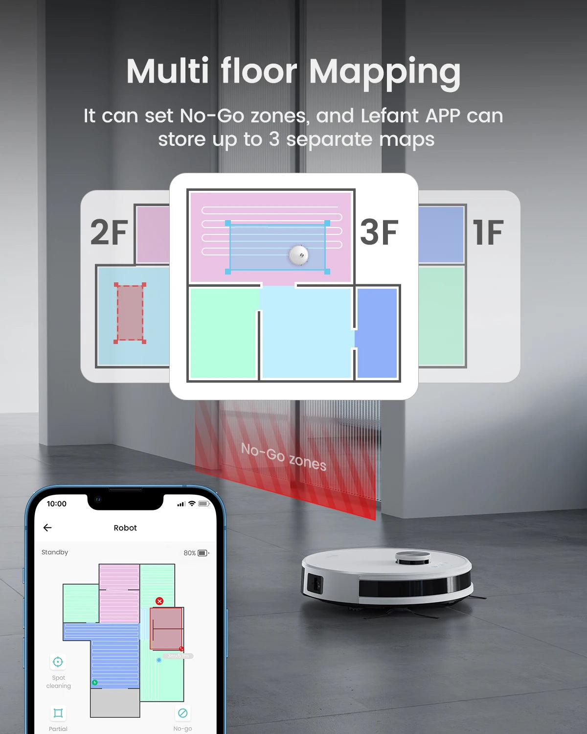 LEFANT M1 Robot Vacuum Cleaner with Multi-Floor Mapping, 4000Pa, 4000 mAh Battery, LDS Navigation,APP/Alexa,smart Home appliance