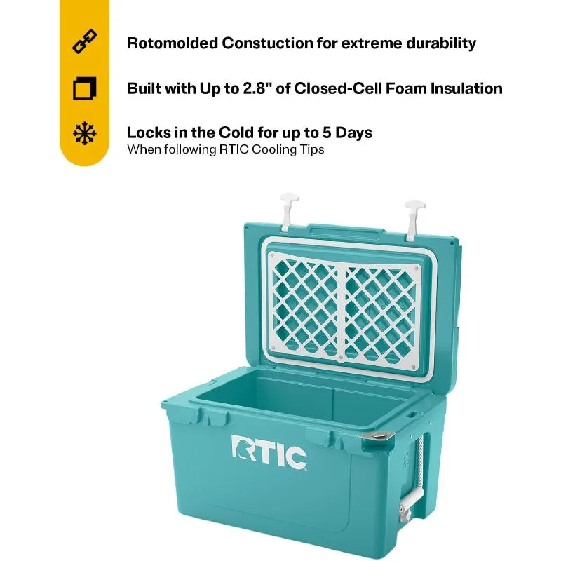 Ultra-Tough Cooler Hard Insulated Portable Ice Chest Box for Beach, Drink, Beverage,