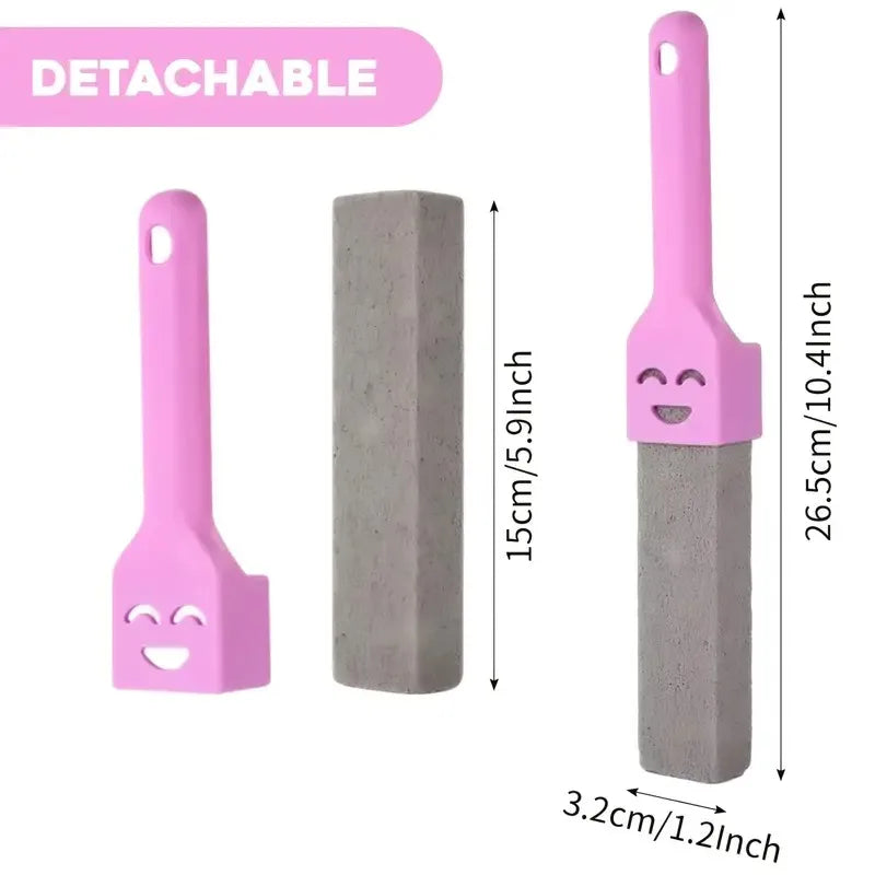 8 Pack Multi-Purpose Pumice Stone Sticks - Grey Cleaner with 8 Universal Handles for Toilets Bathrooms Kitchens Spas Pools